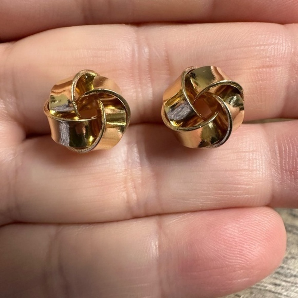 Zara gold stud knot earrings minimalist